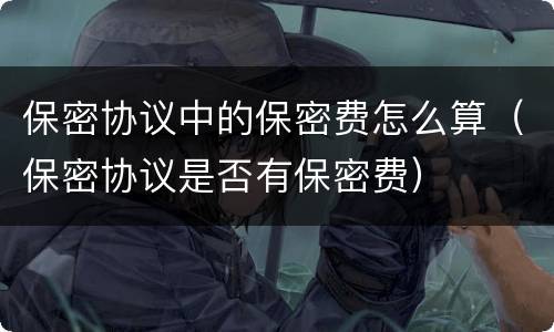 保密协议中的保密费怎么算（保密协议是否有保密费）