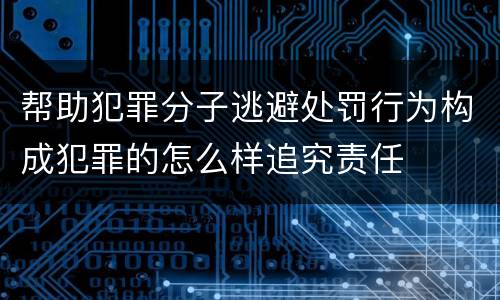 帮助犯罪分子逃避处罚行为构成犯罪的怎么样追究责任