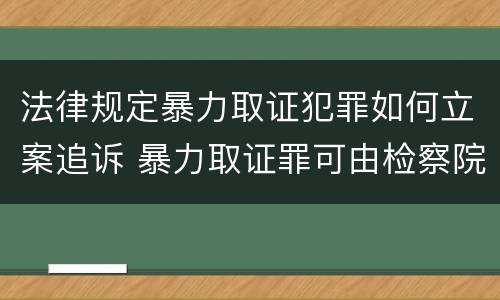 法律规定暴力取证犯罪如何立案追诉 暴力取证罪可由检察院立案侦查