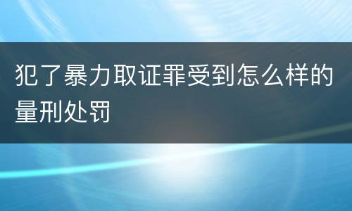 犯了暴力取证罪受到怎么样的量刑处罚