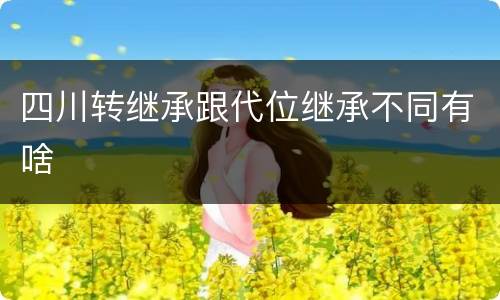 四川转继承跟代位继承不同有啥