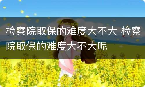 检察院取保的难度大不大 检察院取保的难度大不大呢