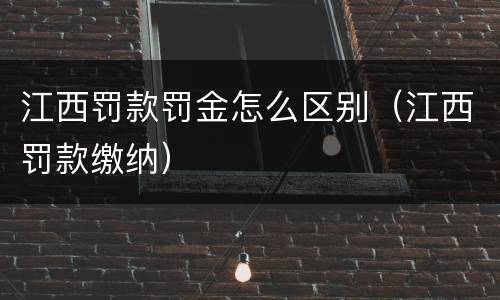 江西罚款罚金怎么区别（江西罚款缴纳）
