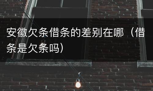 安徽欠条借条的差别在哪（借条是欠条吗）