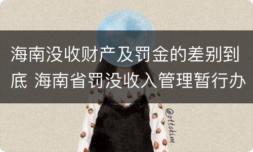 海南没收财产及罚金的差别到底 海南省罚没收入管理暂行办法