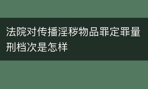 法院对传播淫秽物品罪定罪量刑档次是怎样