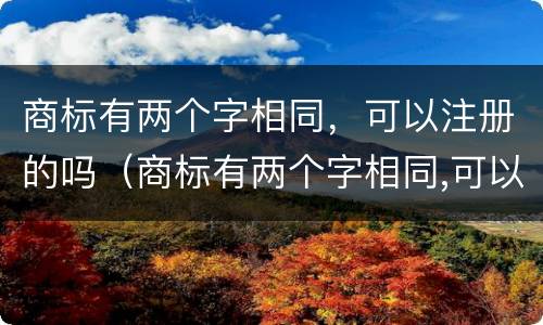 商标有两个字相同，可以注册的吗（商标有两个字相同,可以注册的吗为什么）