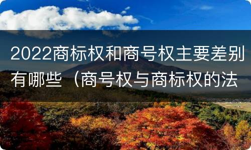 2022商标权和商号权主要差别有哪些（商号权与商标权的法律冲突与解决）