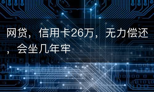 网贷，信用卡26万，无力偿还，会坐几年牢