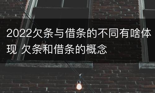 2022欠条与借条的不同有啥体现 欠条和借条的概念
