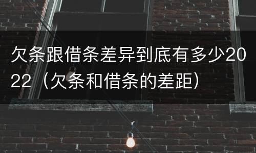 欠条跟借条差异到底有多少2022（欠条和借条的差距）