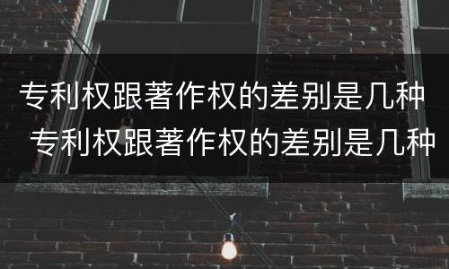 专利权跟著作权的差别是几种 专利权跟著作权的差别是几种类型