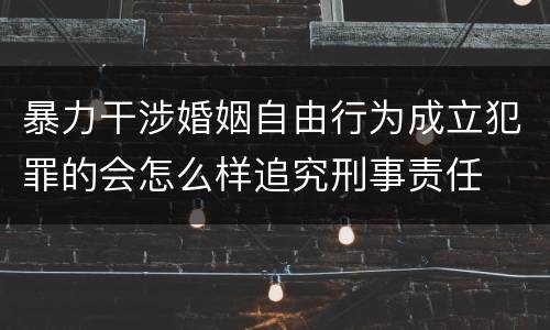 暴力干涉婚姻自由行为成立犯罪的会怎么样追究刑事责任