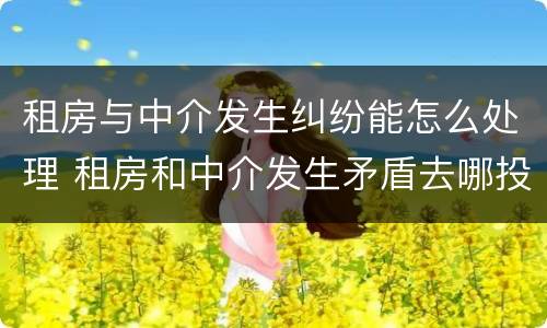 租房与中介发生纠纷能怎么处理 租房和中介发生矛盾去哪投诉
