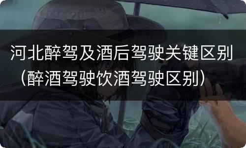 河北醉驾及酒后驾驶关键区别（醉酒驾驶饮酒驾驶区别）