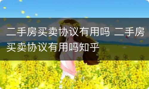 二手房买卖协议有用吗 二手房买卖协议有用吗知乎