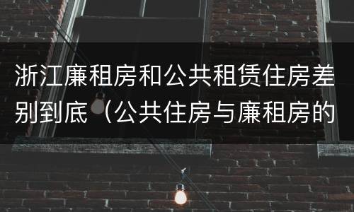 浙江廉租房和公共租赁住房差别到底（公共住房与廉租房的区别）