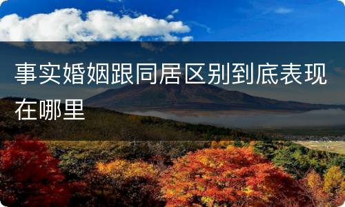 事实婚姻跟同居区别到底表现在哪里