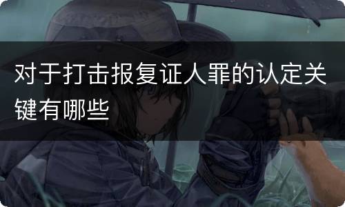 对于打击报复证人罪的认定关键有哪些