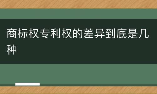 商标权专利权的差异到底是几种