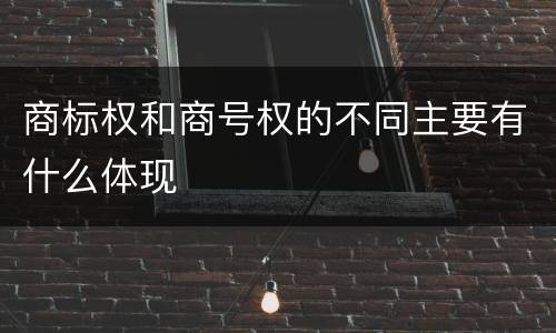 商标权和商号权的不同主要有什么体现