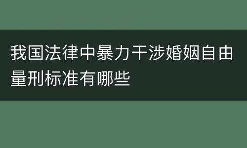 我国法律中暴力干涉婚姻自由量刑标准有哪些
