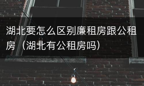 湖北要怎么区别廉租房跟公租房（湖北有公租房吗）
