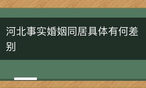 河北事实婚姻同居具体有何差别