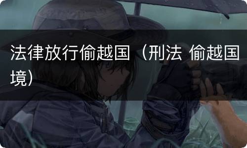 法律放行偷越国（刑法 偷越国境）