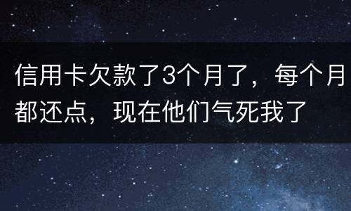 信用卡欠款了3个月了，每个月都还点，现在他们气死我了