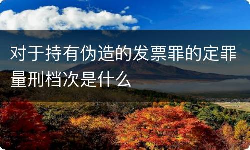 对于持有伪造的发票罪的定罪量刑档次是什么