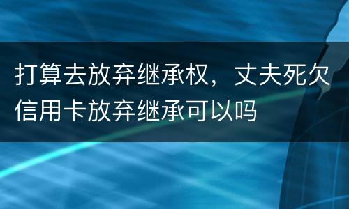 打算去放弃继承权，丈夫死欠信用卡放弃继承可以吗