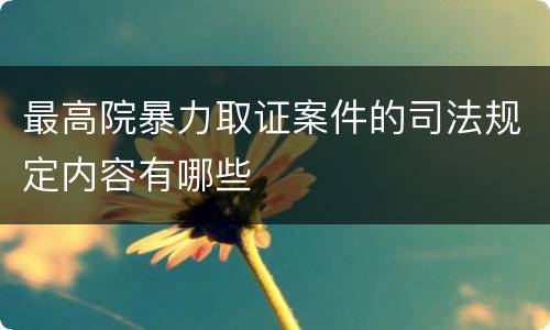 最高院暴力取证案件的司法规定内容有哪些