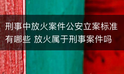 刑事中放火案件公安立案标准有哪些 放火属于刑事案件吗