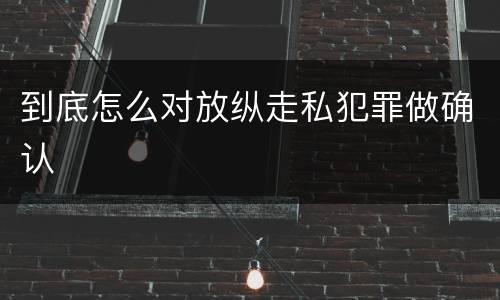 到底怎么对放纵走私犯罪做确认