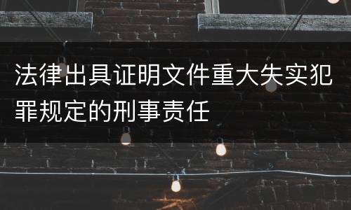 法律出具证明文件重大失实犯罪规定的刑事责任