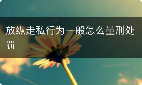 放纵走私行为一般怎么量刑处罚