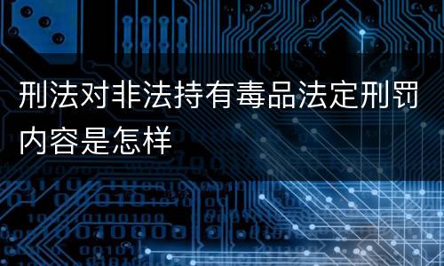 刑法对非法持有毒品法定刑罚内容是怎样