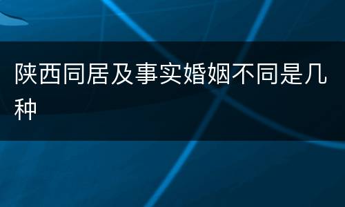 陕西同居及事实婚姻不同是几种