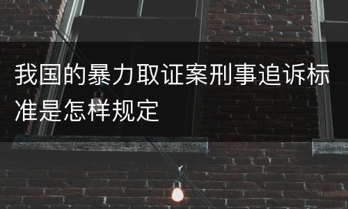 我国的暴力取证案刑事追诉标准是怎样规定