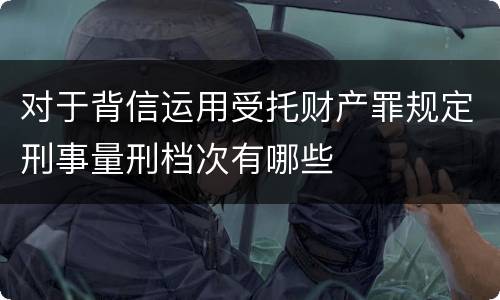 对于背信运用受托财产罪规定刑事量刑档次有哪些