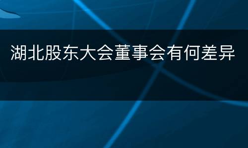 湖北股东大会董事会有何差异