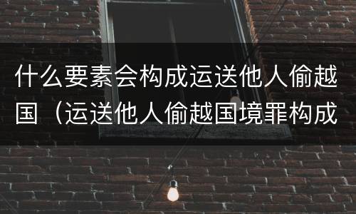 什么要素会构成运送他人偷越国（运送他人偷越国境罪构成要件）
