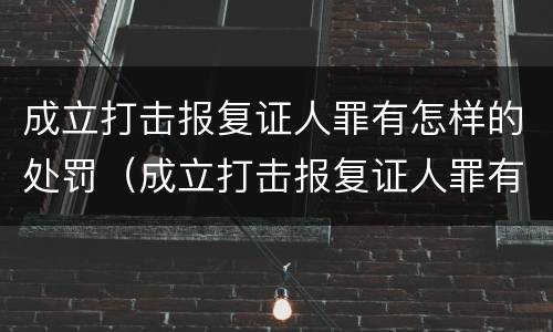成立打击报复证人罪有怎样的处罚（成立打击报复证人罪有怎样的处罚规定）