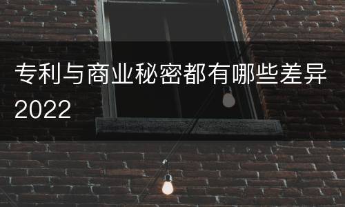 专利与商业秘密都有哪些差异2022