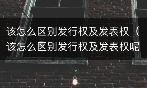 该怎么区别发行权及发表权（该怎么区别发行权及发表权呢）