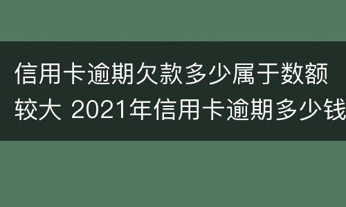 信用卡逾期欠款多少属于数额较大 2021年信用卡逾期多少钱