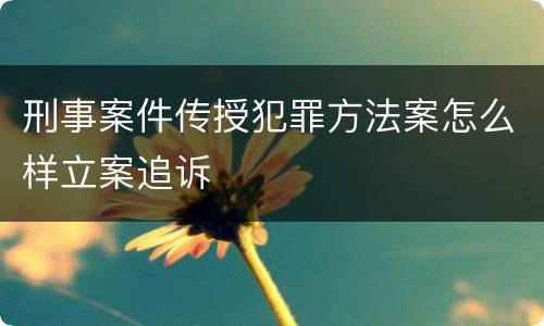 刑事案件传授犯罪方法案怎么样立案追诉