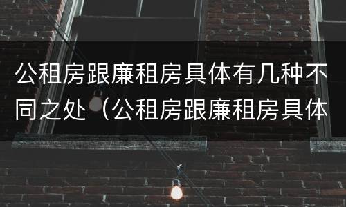 公租房跟廉租房具体有几种不同之处（公租房跟廉租房具体有几种不同之处吗）