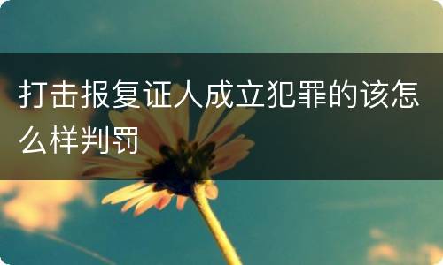 打击报复证人成立犯罪的该怎么样判罚